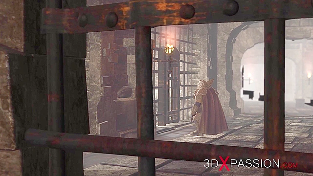 Dwarf knight fucks a sexy young princess slave in the castle dungeon