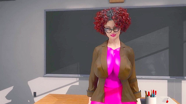 Big tits futanari teacher anal fucking her blonde student in a 3d porn animation