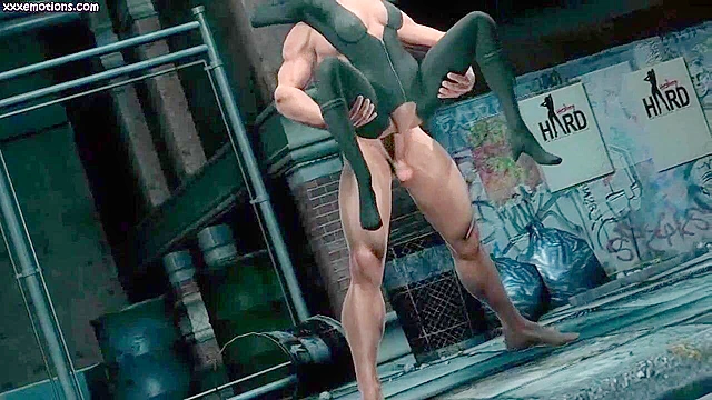 Catwoman and Wolverine meet up in a dark alley to fuck