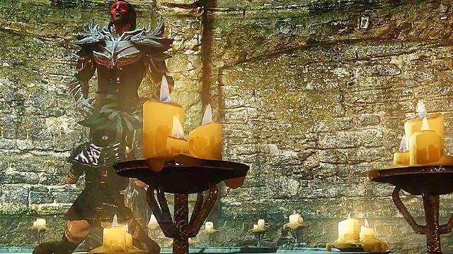 Pretty looking skyrim witch babe gets her mouth used for sex and facial