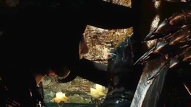 Pretty looking skyrim witch babe gets her mouth used for sex and facial