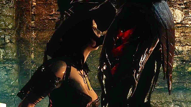 Pretty looking skyrim witch babe gets her mouth used for sex and facial