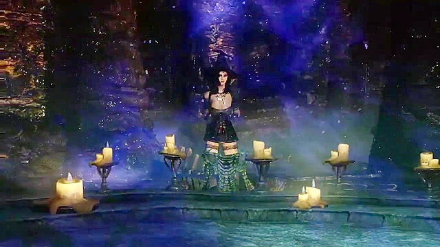 Pretty looking skyrim witch babe gets her mouth used for sex and facial