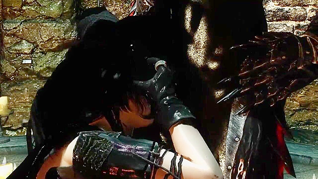 Pretty looking skyrim witch babe gets her mouth used for sex and facial