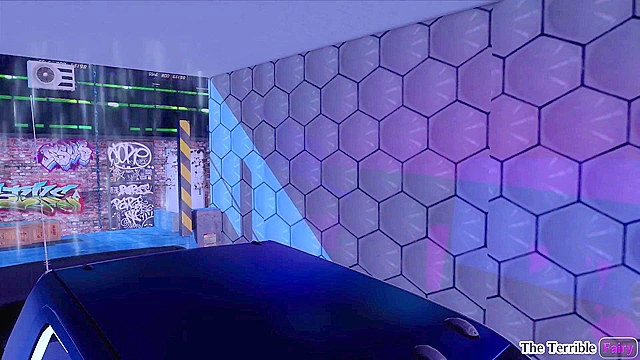 Petite blonde rides a thick futa cock in bouncy car sex