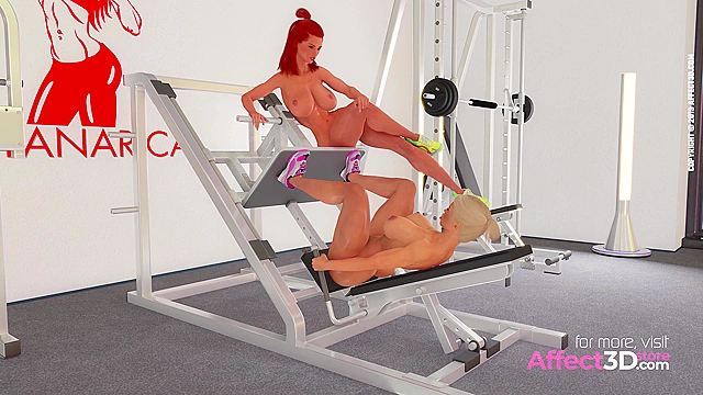 Legday - Muscular fit girl sits on futanari's hard cock