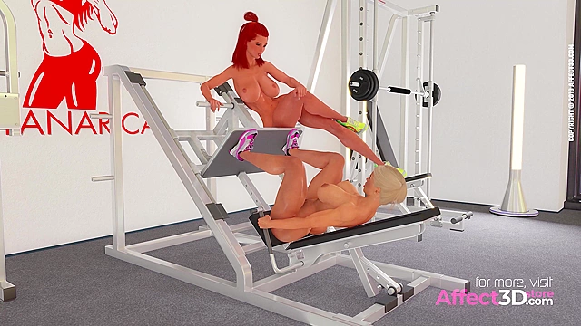 Legday - Muscular fit girl sits on futanari's hard cock