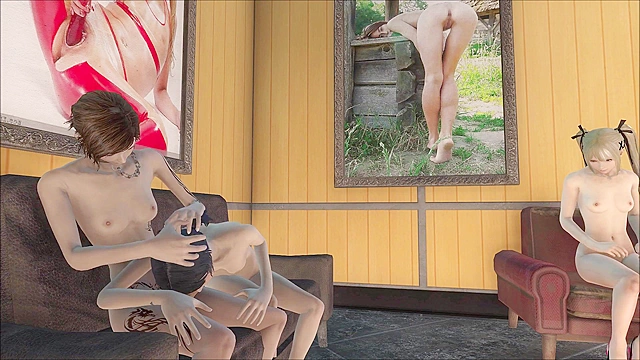 Fallout 4 Sexy Shemale Party Sequence 1 - Skinny futanari face fucks teen