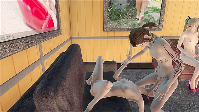 Fallout 4 Sexy Shemale Party Sequence 1 - Skinny futanari face fucks teen