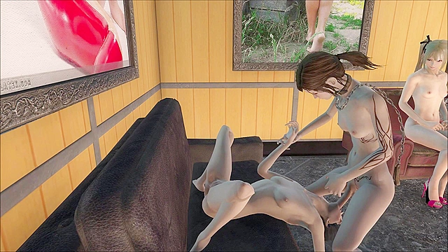 Fallout 4 Sexy Shemale Party Sequence 1 - Skinny futanari face fucks teen