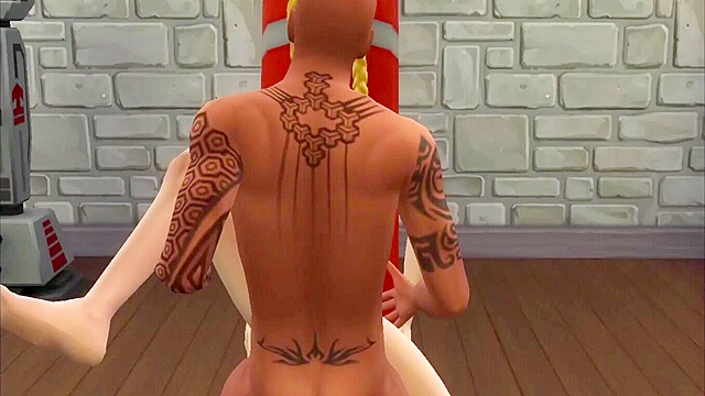 Sims 3D Porn - Teenage blonde virgin gets fucked by black guy at the gym