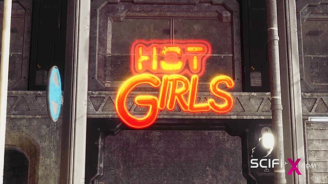 3D porn - Cyber disco sex. A sexy nerdy girl in cuffs gets fucked by a disco man