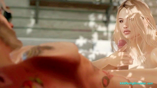 3D animated stepsister with hot body rides on stiff cock