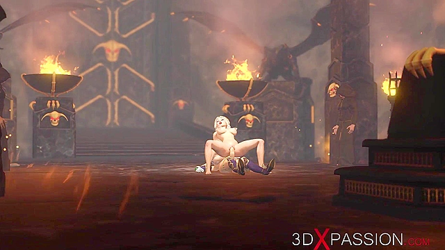 Super hot 3d dickgirl face fucks a sexy princess in the medieval castle