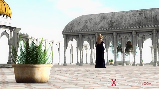 Super hot 3d dickgirl face fucks a sexy princess in the medieval castle