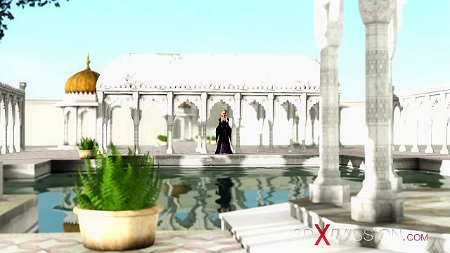 Super hot 3d dickgirl face fucks a sexy princess in the medieval castle