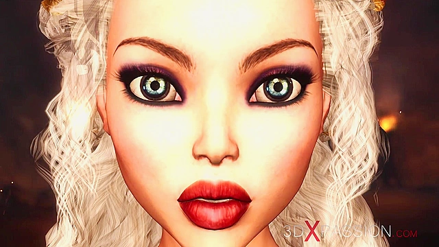 Super hot 3d dickgirl face fucks a sexy princess in the medieval castle