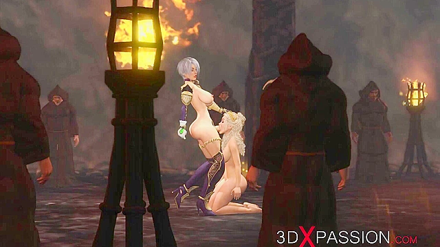 Super hot 3d dickgirl face fucks a sexy princess in the medieval castle