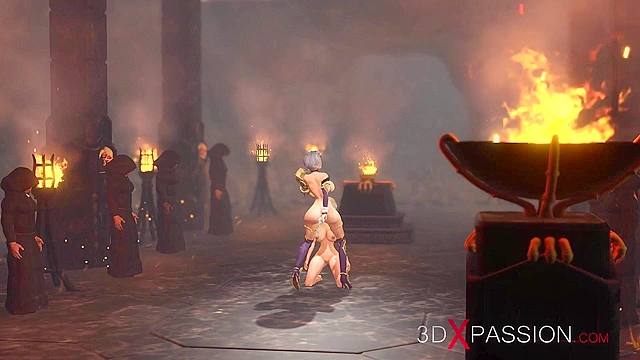 Super hot 3d dickgirl face fucks a sexy princess in the medieval castle