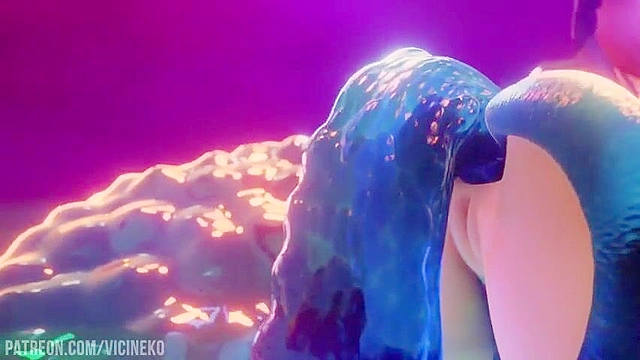 3D Porn - Mona Genshin Impact gets fucked by magic tentacles after summoning