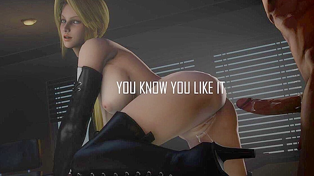 Blonde secretary gets her boss's big black cock in her ass - 3d sex