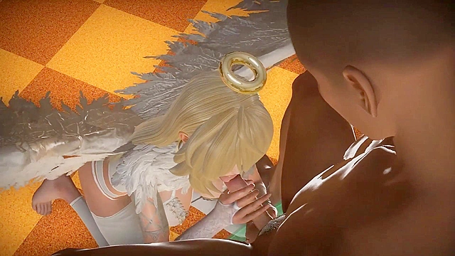Adorable 3D Animated Angel Gives a Sensual Blowjob