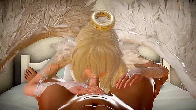 Adorable 3D Animated Angel Gives a Sensual Blowjob
