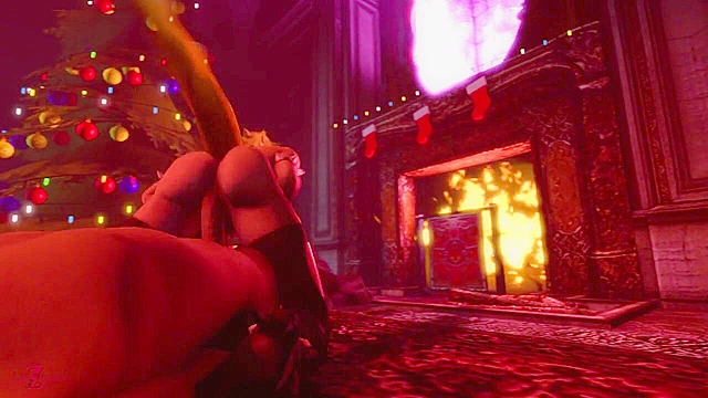 Bowsette and her New Year's gift have hot sex