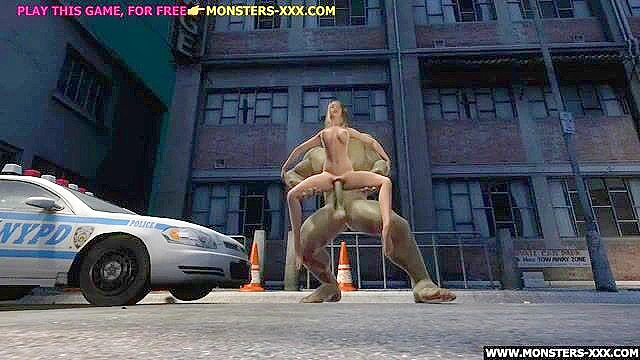 Blonde takes the Hulk monster cock in tight pussy