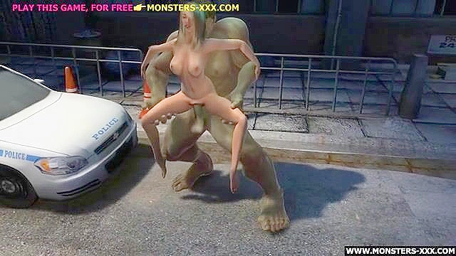 Blonde takes the Hulk monster cock in tight pussy