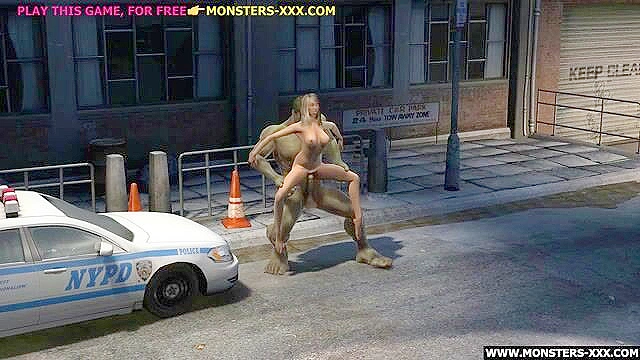 Blonde takes the Hulk monster cock in tight pussy