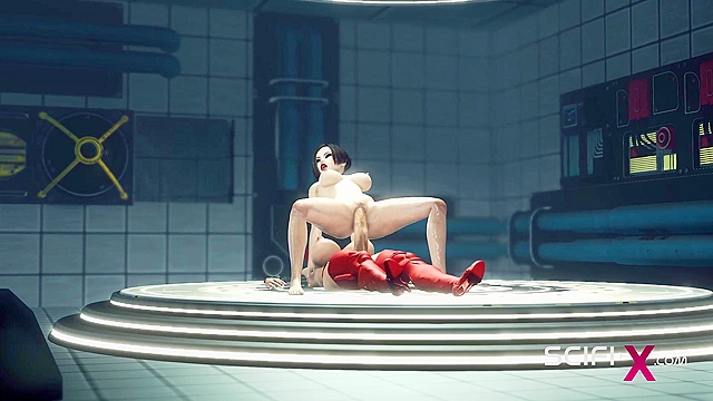 Sci-fi female android anal fucks hard petite 3d slut