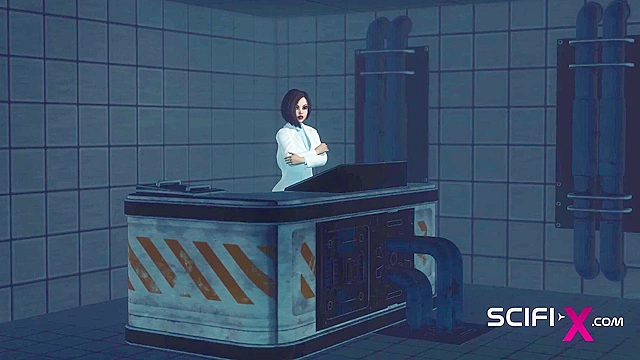 Sci-fi female android anal fucks hard petite 3d slut