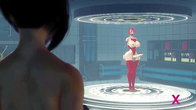 Sci-fi female android anal fucks hard petite 3d slut