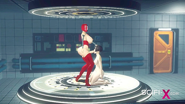 Sci-fi female android anal fucks hard petite 3d slut