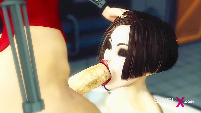Sci-fi female android anal fucks hard petite 3d slut