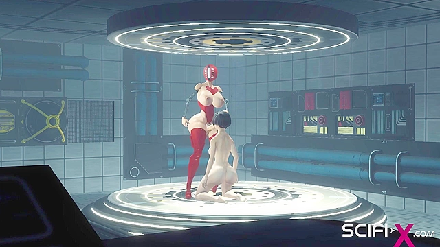 Sci-fi female android anal fucks hard petite 3d slut