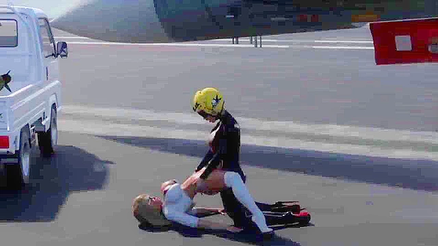 Top Cock - 3D Futanari Animation with busty blonde pilots fucking