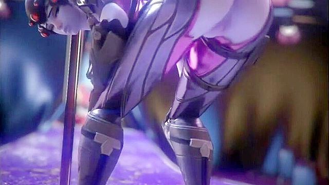 Widowmaker shakes her nice ass and gets her face fucked