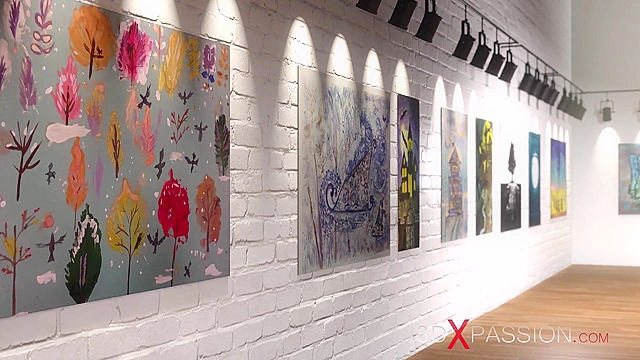 A sexy young blonde gets fucked hard by a fire demon in the dungeon