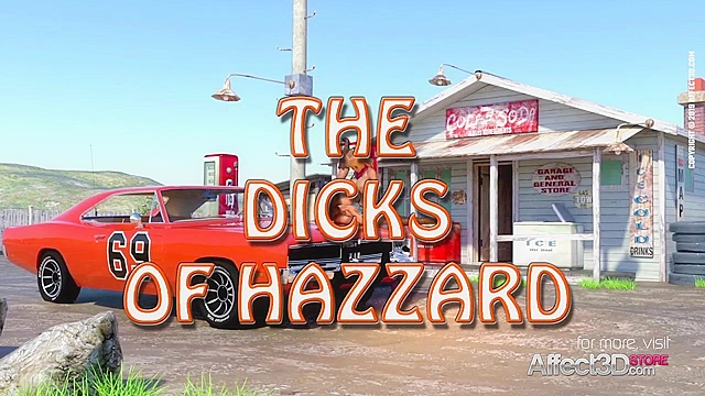 The Dicks of Hazzard - Daisy Duke gets fucked by futa cock on the hood of The General Lee