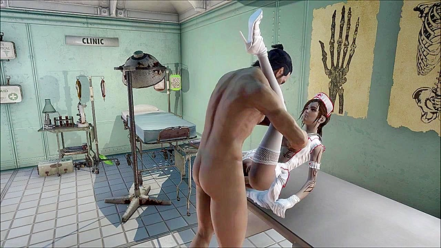 Fallout 4 Petite 3d nurse in stockings fucked on the desk