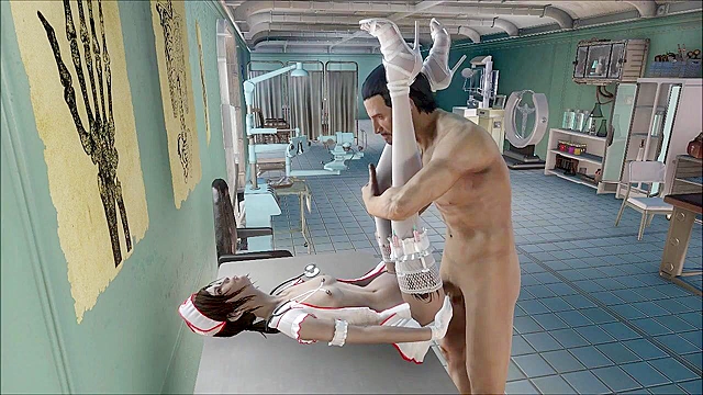 Fallout 4 Petite 3d nurse in stockings fucked on the desk