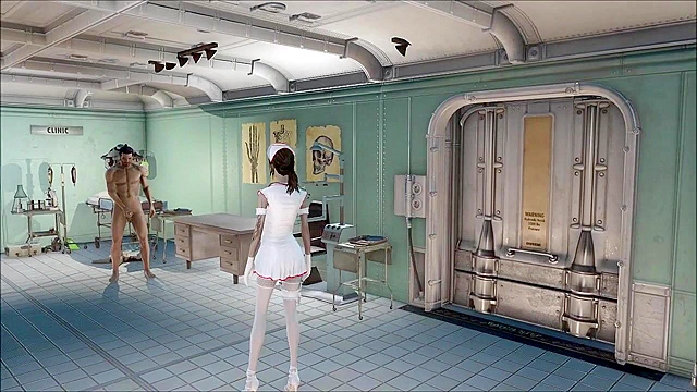 Fallout 4 Petite 3d nurse in stockings fucked on the desk