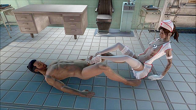 Fallout 4 Petite 3d nurse in stockings fucked on the desk