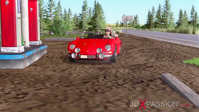 Fat man fucks hard a sexy blonde slave in 3D dungeon porn