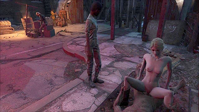 Petite Fallout 4 girl gets fucked on public park bench