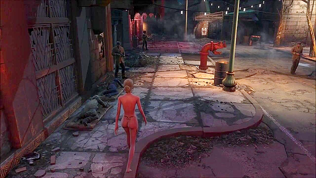 Petite Fallout 4 girl gets fucked on public park bench
