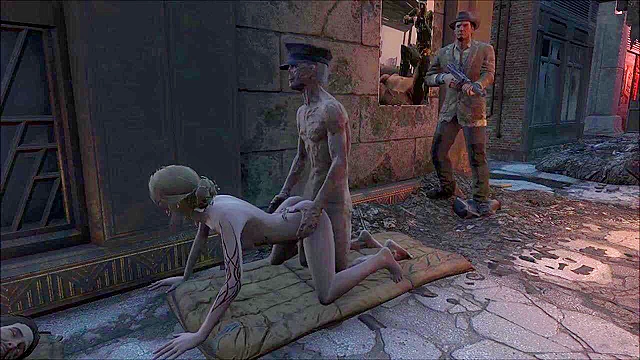 Petite Fallout 4 girl gets fucked on public park bench