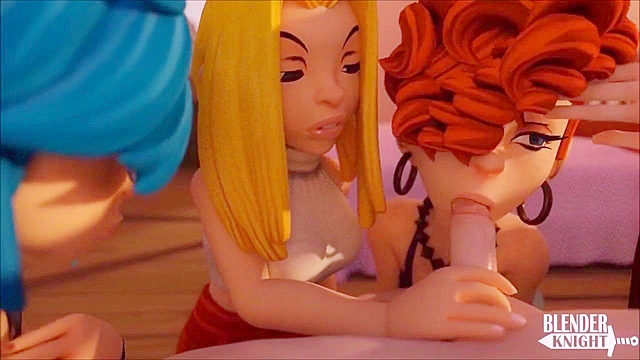 The kanker sisters team up to suck a 3d cock